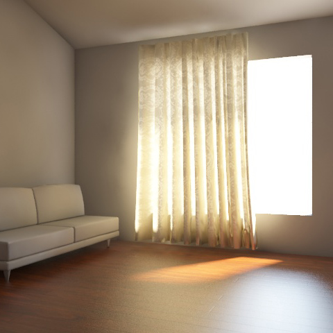Cortinas y telas translúcidas en V-Ray.