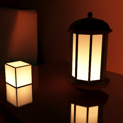 Materiales translúcidos como lámparas en V-Ray.